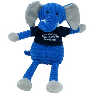 plush stuffed cordie elephant wearing Somebody at Penn State Loves Me! t-shirt
